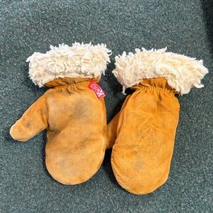 Kids Lined Suede Mittens